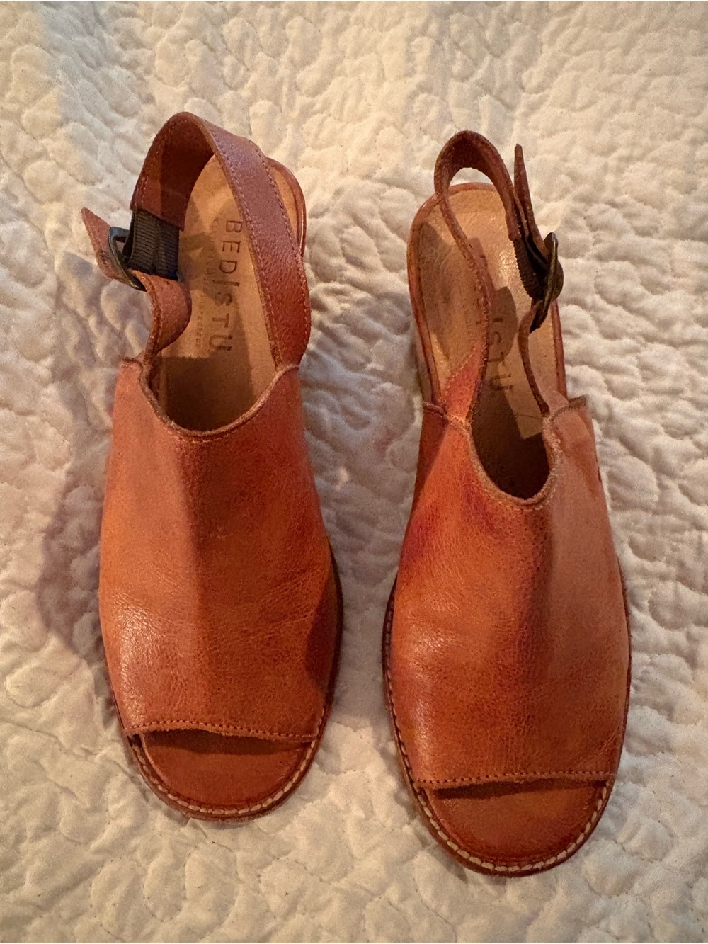 BED|STU Women's Open-Toe Slingback Sandals in Cognac Brown Leather